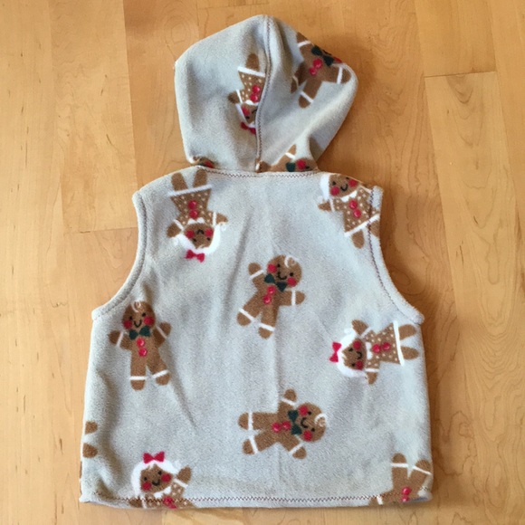 Handmade Gingerbread Holiday Christmas Fleece Vest - Picture 4 of 5